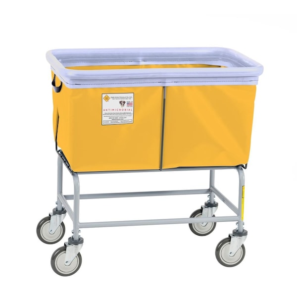 Antimicrobial Elevated Basket Truck, Vinyl, Bumper, 4 Bushel, Yellow